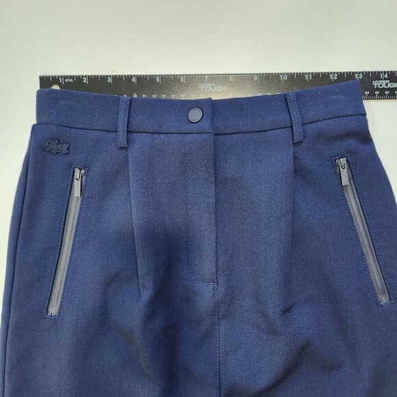 Lacoste Skirt Womens 2 Navy Blue Pleated‎ A-Line Prep School Mini French Style - Picture 6 of 10